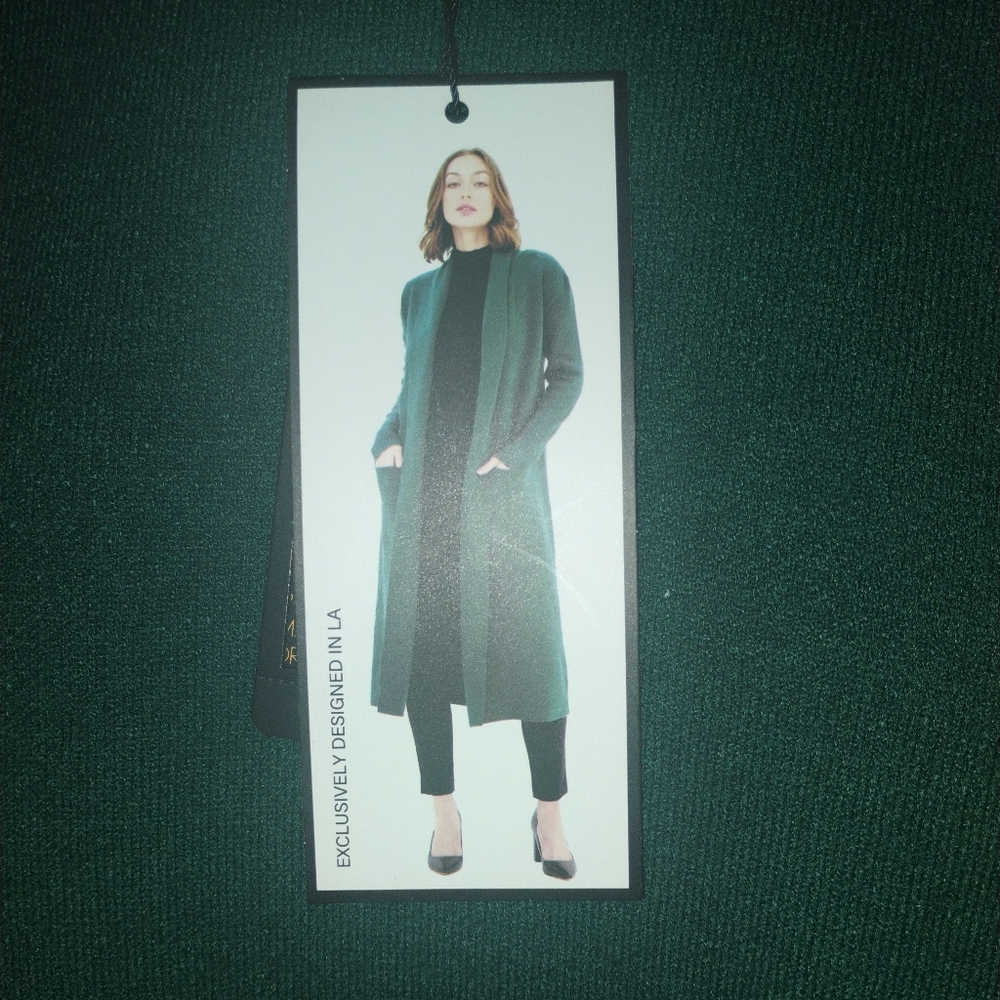 MaxSport Double Knit Shawl Collar Teal Cardigan, Sz L NWT - Picture 4 of 12